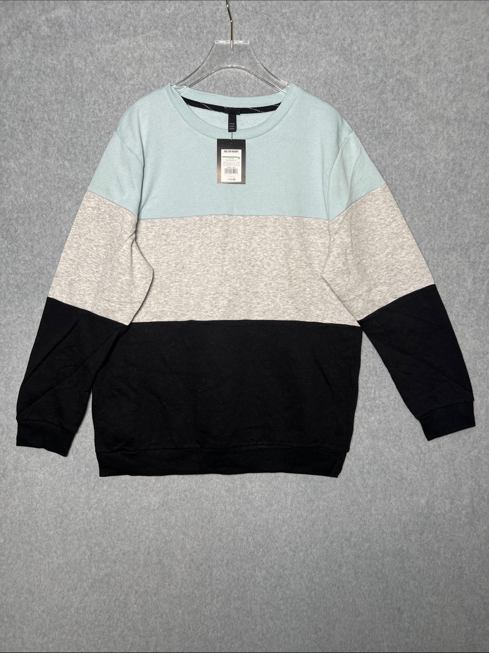 art class Colorblock Crewneck Sweatshirt - Light Blue, Gray & Black